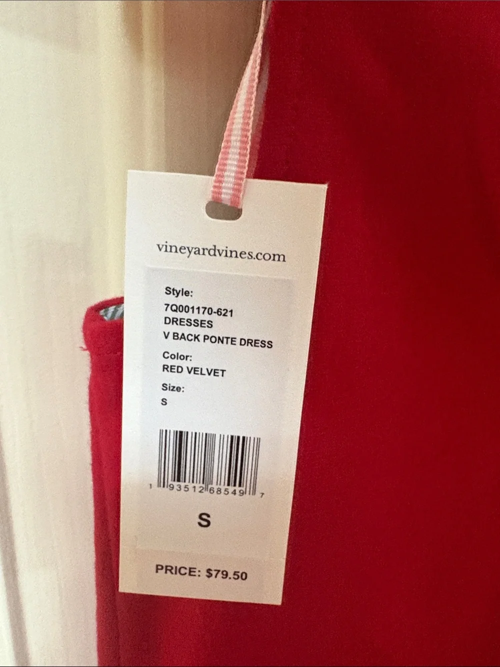 Vineyard Vines Bright Red Sleeveless V-Neck Dress with Ruffle Hem